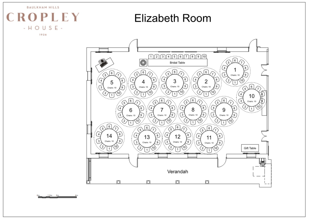 Cropley House - Elizabeth Room (rounds + no dancefloor)