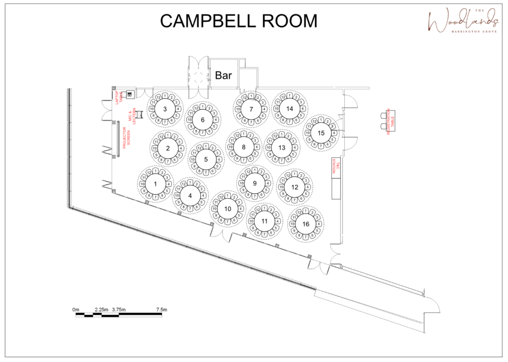 Harrington Grove- Campbell Room - Banquet (192 pax)