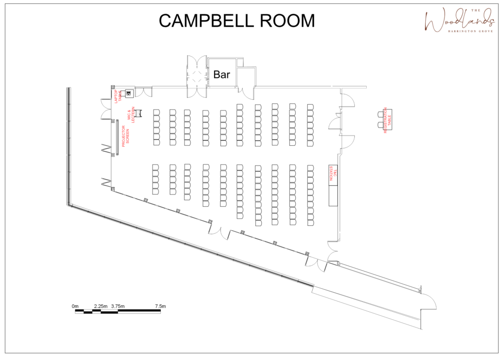 Harrington Grove- Campbell Room - Theatre Style (144 pax)