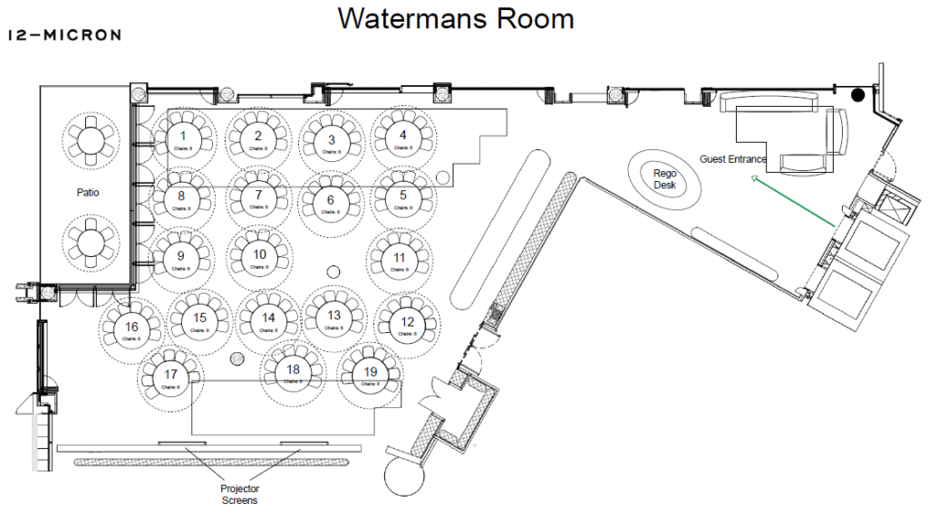Watermans Room - Cabaret 19 Tables of 8 (152pax)