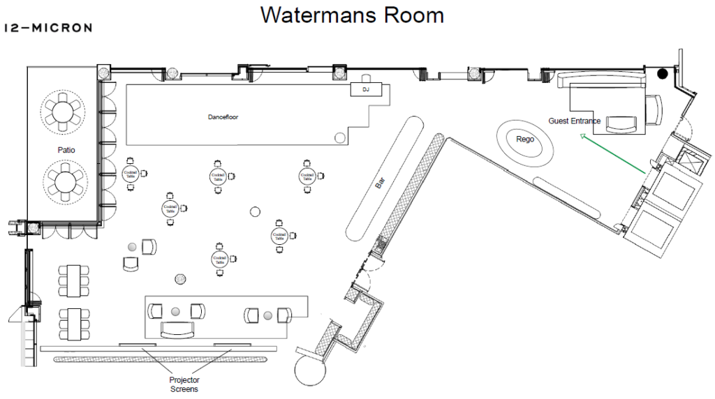 Watermans Room - Cocktail style with dancefloor